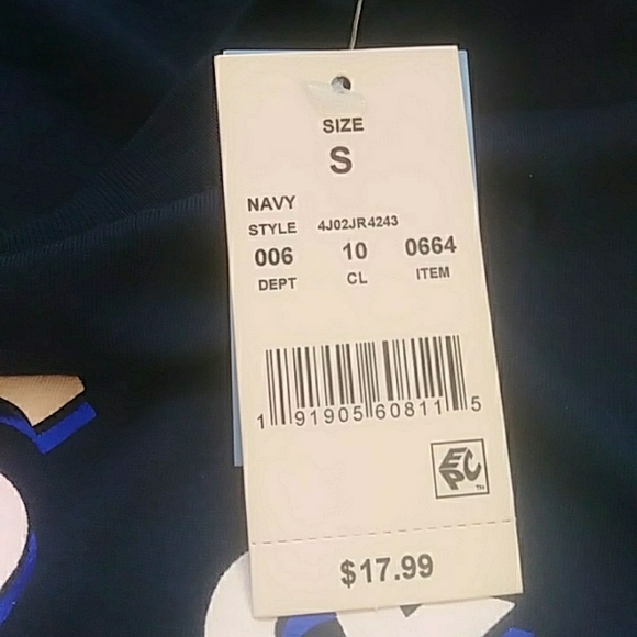 Zoe & Liv Hugs & Knishes Long-Sleeve  T-shirt Navy Small - Picture 4 of 5